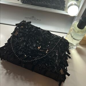 Elegant Black Women's Beaded Bag